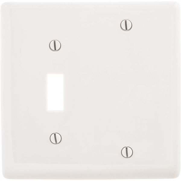 Hubbell Wiring 2-Gang White Medium Size Toggle and Blank Wall Plate PJ113W